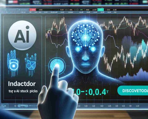 Image of a graph showing the surge in Nasdaq's performance with indicators suggesting it's not over. Next to it, display the logo of a fictitious AI-driven stock prediction company, with the text 'Discover Today's Top AI Stock Picks' underneath.