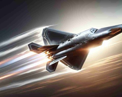 Create a high-definition, realistic depiction of an F-22 Raptor jet, capturing the power and speed it exudes. Highlight its sleek structure, swept wings, and advanced propulsion system that contribute to its unmatched velocity. Show the jet mid-flight, possibly breaking the sound barrier, with its afterburners ignited, giving it an impression of raw power and speed. This scene does not reveal any classified or sensitive information about the aircraft, but portrays its general public knowledge attributes.