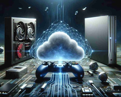 High-definition, realistic image showcasing the concept of cloud gaming revolution. Depict a futuristic scene with advanced gaming hardware and cloud symbols, indicating the possible future of cloud gaming technology and how it can change the gaming industry.