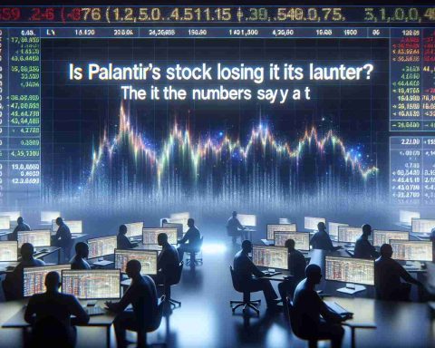 A high-definition, realistic image of numerical statistics and graphs demonstrating the condition of Palantir's stock performance, suggesting potential loss of value. The phrase 'Is Palantir’s Stock Losing Its Luster? The Numbers Say a Lot' should be displayed prominently.