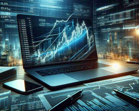 Realistic, high-definition image of a stock market chart, illustrating a dip in the share price of a prominent technology company. The chart is surrounded by analysis notes and a headline reading: 'Stock Dips: What Does It Mean for Investors?'