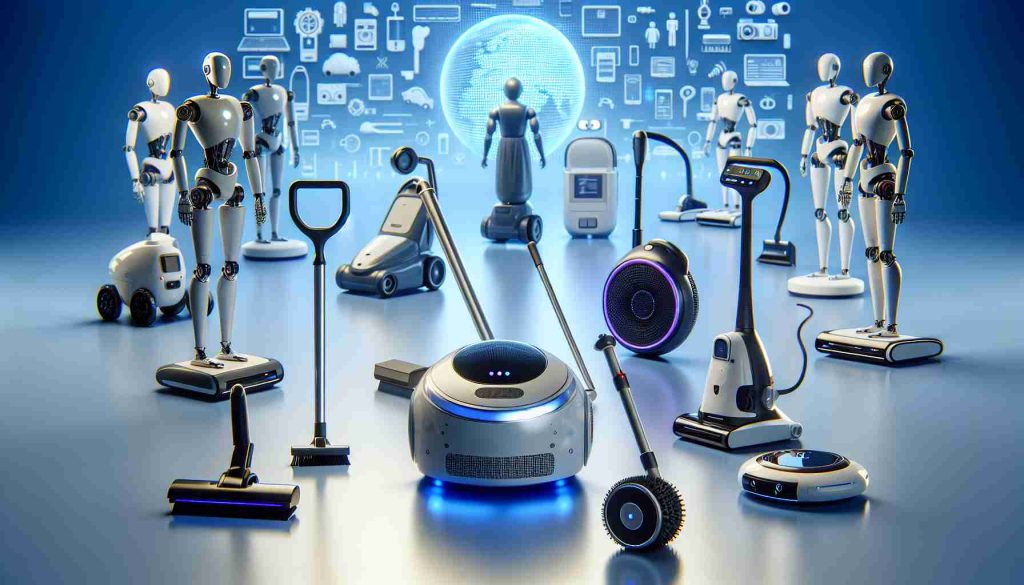 Generate a realistic and high-definition image illustrating the concept of robotic advancement. Show various everyday helper robots, like AI assistants, autonomous vacuums, and personal healthcare bots. The scene should give a sense of anticipation and excitement, showcasing the dawning of a futuristic era where robots have become part of our everyday lives.