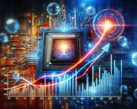 An image of a high-definition, realistic photo depicting the abstract concept of Taiwan Semiconductor a prominent tech company, soaring in Q4 earnings, with elements such as a growing graph or bar chart. The growth is represented as driven by AI Demand and Advanced Technology, symbolically represented by a powerful artificial intelligence chip and advanced tech devices in the background.