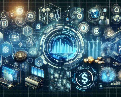 Create a high-definition, realistic image of the concept 'The Future of Financial Tech', symbolized through visual elements associated with futuristic technology and finance. Include elements like digital graphs, numbers, futuristic screens displaying stock market details, and technology tools used in financial sectors like holographic interfaces and digital currencies.