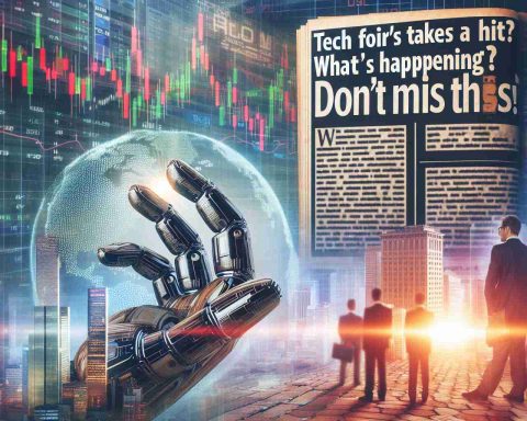 Generate a realistic HD image of a financial newspaper article with 'Tech Firm's Stock Takes a Hit! What's Happening? Don't Miss This.' as its headline