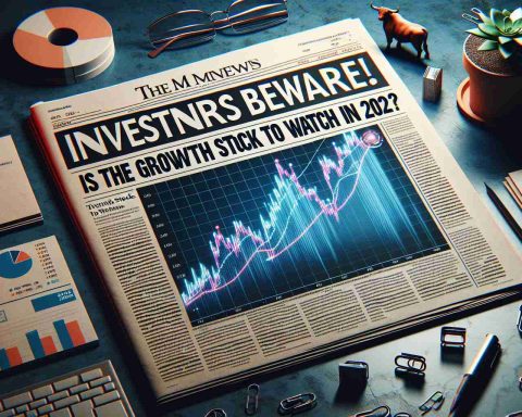 Generate a realistic, high-definition image of a financial news headline in a newspaper or on a website. It reads, 'Investors Beware! Is TSM the Growth Stock to Watch in 2025?' The headline is bold and eye-catching. Surrounding the headline are tokens of financial life: charts with climbing lines and falling lines, pie diagrams, bar graphs, maybe a picture of a bull and a bear. The image is from a future perspective and showcases a speculative, data-driven financial world.